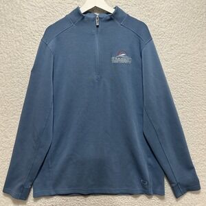 Ogio‎ Sweater Mens Size XL Light Blue 1/4 Zip Long Sleeve Pullover Logo Company